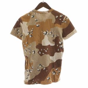 mastermind JAPAN Tシャツ カットソー 半袖 カモフラ 迷彩 スカル ドクロ S ベージュ 茶 ブラウン GY18