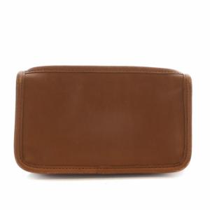 COACH オールドコーチ ポーチ 小物入れ レザー 内側ストライプ ロゴ 茶色 ブラウン