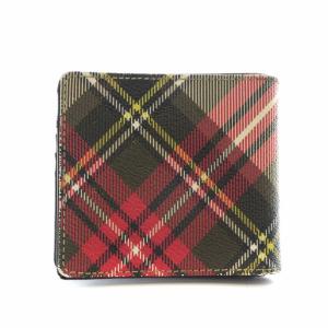 Vivienne Westwood 財布 二つ折り PVC レザー オーブ チェック柄 総柄 ロゴ シルバー金具 マルチカラー