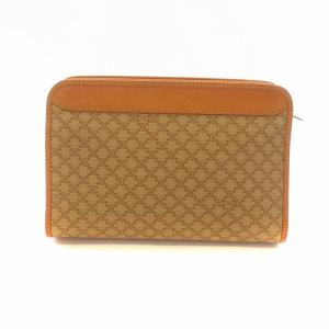 CELINE クラッチバッグ セカンドバッグ マカダム PVC レザー ロゴ 茶 ブラウン GY18