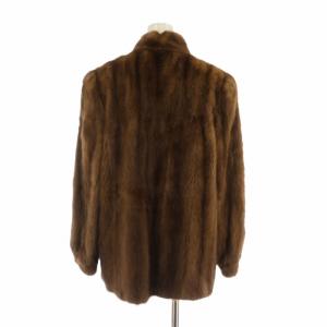 SAGA MINK 金サガ ファーコート 毛皮 アウター ミンク ミドル 裏地総柄 11 L 茶色 ブラウン