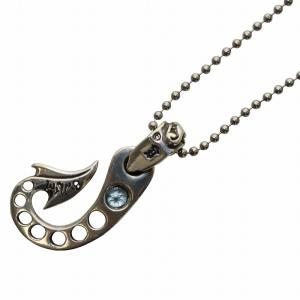 Bill Wall Leather ×TUBE チューブ 25周年記念 コラボペンダント Smooth Fish Hook Charm with Stone Bail.