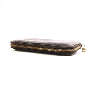 極美品 LOEWE レザー 長財布 ラウンドファスナー ロゴ金具 ブラック 黒 LOEWE ロエベ ラウンドファスナー/ジップ 長財布/ウォレット 黒