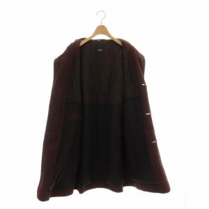 HUGO BOSS ダッフルコート アウター 羊革 ラムレザー ミドル トグルボタン フード付き 46 S 茶色 ブラウン