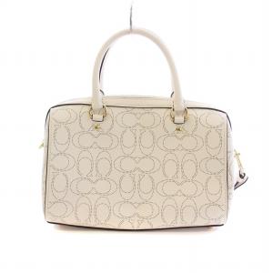 COACH 1006 ラグジュアリー ボストン バッグ ショルダー 2WAY レザー ロゴ パンチング シグネチャー ゴールド金具 チョーク