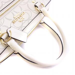 COACH 1006 ラグジュアリー ボストン バッグ ショルダー 2WAY レザー ロゴ パンチング シグネチャー ゴールド金具 チョーク