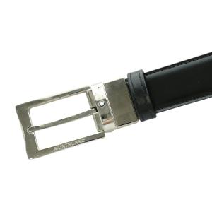 Montblanc ベルト バックル ハトメ ロゴ レザー ベルト部分社外品 シルバーカラー 黒 ブラック