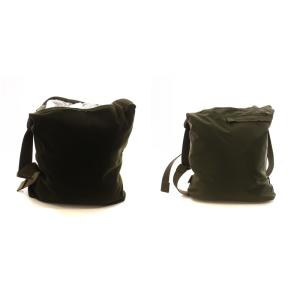 HUNTING WORLD ショルダーバッグ リバーシブル ナイロン スエード ロゴ プリント カーキ GY18