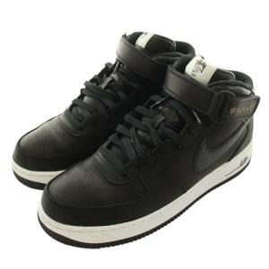 NIKE ×Stussy Air Force 1 Mid Black Black スニーカー