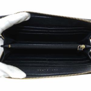TORY BURCH 長財布 レザー ラウンドファスナー ロゴ 黒 ブラック