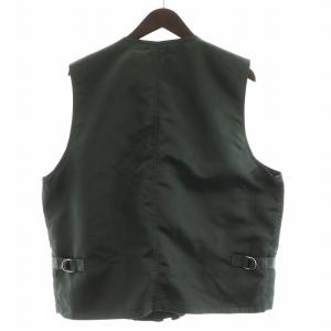 BALLY ベスト マルチポケット ジップアップ ナイロン レザー 緑 グリーン 茶 ブラウン GY18