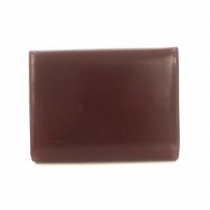 Cartier パンテール 三つ折り財布 ウォレット ロゴ シルバー金具 ボックスカーフ レザー 赤 ワインレッド GY18