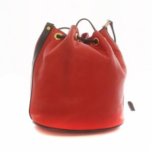 HUNTING WORLD SUPPLESSE ショルダーバッグ レザー ゴールドロゴ 巾着 ミニポーチ付き 赤 レッド GY18