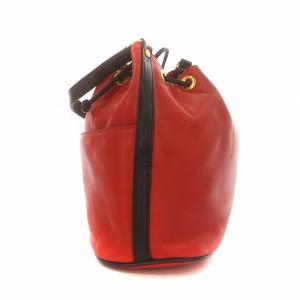 HUNTING WORLD SUPPLESSE ショルダーバッグ レザー ゴールドロゴ 巾着 ミニポーチ付き 赤 レッド GY18