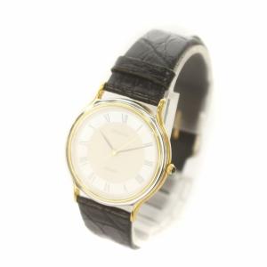 SEIKO DOLCE ドルチェ 5E31-6D60 腕時計 ウォッチ クォーツ ローマン ラウンド レザーベルト 白文字盤 ゴールド色