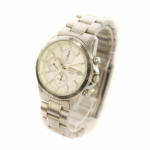 SEIKO 腕時計 ウォッチ クォーツ デイト カレンダー付き クロノグラフ ラウンド ロゴ シルバー色 7T92-0DW0 GY18
