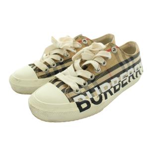 BURBERRY LONDON ENGLAND スニーカー ノバチェック キャンバス 36 ブラウン