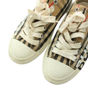 BURBERRY LONDON ENGLAND スニーカー ノバチェック キャンバス 36 ブラウン