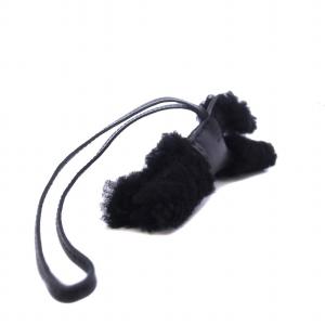 HERMES バディ パンク アニューミロ ムートン バッグチャーム ノワール W刻印