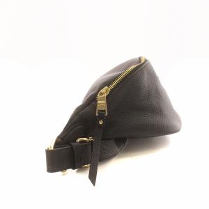 COACH 48739 ウエストポーチ ボディバッグ ショルダー ペブルレザー ロゴ 黒 ブラック GY11