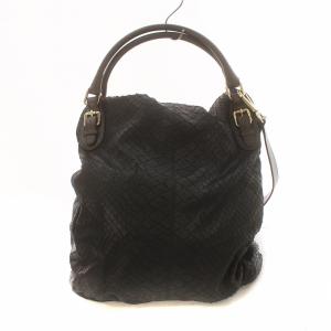 Max Mara トートバッグ ショルダー 2WAY レザー ロゴ パイル型押し ロゴ 黒 ブラック GY11