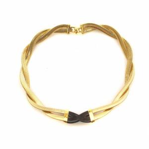 GIVENCHY ネックレス イヤリング セット アクセサリー 片耳用 ゴールド色 黒 ブラック GY11