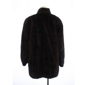 SAGA MINK 銀サガ ELEGANCE L fur 毛皮コート ミンクファー ミドル 長袖 総裏地 ネーム刺繍入り F 茶 ブラウン GY18
