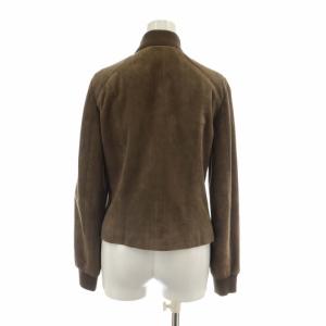 GIVENCHY ジャケット ブルゾン 羊革 スエード ショート パンチング ジップアップ 38 S 茶色 ブラウン