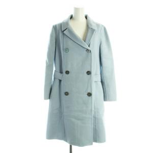 チェスターコート ダブル ウール アンゴラ 36 ライトブルー