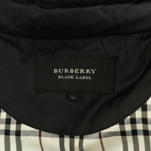 BURBERRY BLACK LABEL ダウンコート フード付き 裏地ノバチェック XL ブラック
