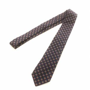 GUCCI ネクタイ レギュラータイ マーモント GG ロゴ ハート 総柄 シルク 絹100% 紺 ネイビー GY18