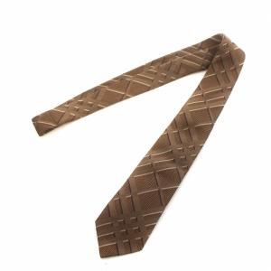 BURBERRY LONDON ネクタイ レギュラータイ 絹 シルク ロゴ 総柄 茶 ブラウン GY18