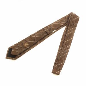 BURBERRY LONDON ネクタイ レギュラータイ 絹 シルク ロゴ 総柄 茶 ブラウン GY18