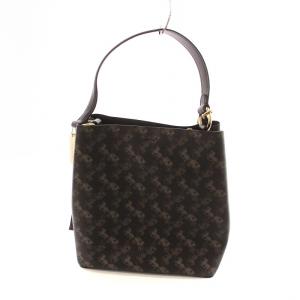 COACH A2081-236 タウンバケット ホース＆キャリッジ トート バッグ ショルダー 2WAY PVC 馬車 総柄 ロゴ 黒