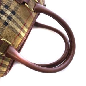 burberrys ミニボストンバッグ ノバチェック PVC レザー ブラウン ベージュ