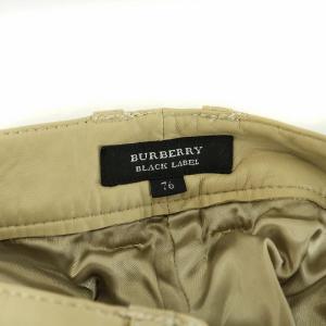 BURBERRY BLACK LABEL レザーパンツ 革パンツ ロング 5ポケット 羊革 ラムレザー 76 M ベージュ BMS55-711-43 GY11