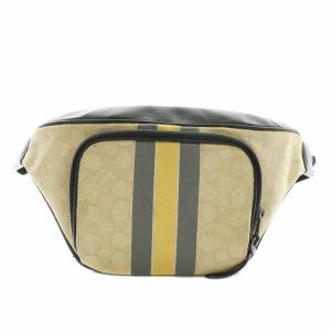 トンプソン ベルト バッグ ボディバッグ ウエストバッグ キャンバス レザー シグネチャー ストライプ 総柄 ベージュ 黒