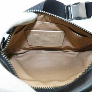 COACH トンプソン ベルト バッグ ボディバッグ ウエストバッグ キャンバス レザー シグネチャー ストライプ 総柄 ベージュ 黒