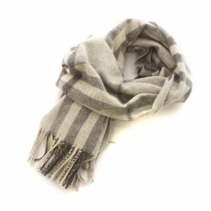 BURBERRY マフラー チェック カシミヤ グレー