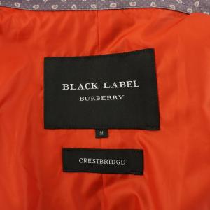 BURBERRY BLACK LABEL ステンカラーコート ハーフ ベルト ナイロン ペイズリー 総柄 M 紫 パープル D1A40-110-29