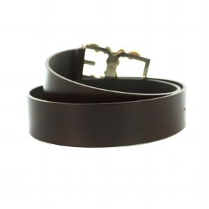 DOLCE&GABBANA ベルト DGロゴ レザー ゴールド金具 85/34 茶 ブラウン GY18