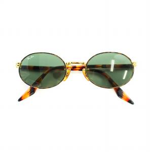 Ray-Ban サングラス 眼鏡 めがね ボシュロム B＆L カラーレンズ オーバル型 ロゴ べっ甲柄 茶 ブラウン ゴールド色 RB3007