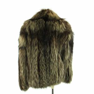 SAGA FOX 金サガ 毛皮コート フォックスファー ミドル 長袖 総裏地 大きいサイズ 13 XL 茶 ブラウン GY18