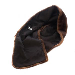 yoshie inaba 毛皮マフラー ストール ショール ミンクファー 絹 シルク 茶 ブラウン GY18