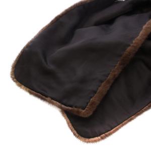 yoshie inaba 毛皮マフラー ストール ショール ミンクファー 絹 シルク 茶 ブラウン GY18