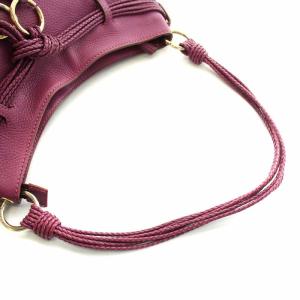 ANYA HINDMARCH ワンショルダーバッグ ロゴ レザー リボン タッセル 紫 GY27