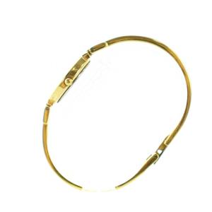 GIVENCHY ミレジム ジャンク品 腕時計 バングルウォッチ クォーツ ラインストーン 黒文字盤 ロゴ ゴールド色 GY11