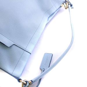 COACH ハンドバッグ ショルダー 2WAY レザー ゴールド金具 ロゴ 青 ブルー 水色 GY18