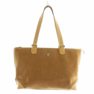 トートバッグ ハンド スエード ロゴ シルバー金具 茶色 ブラウン /XZ GY18