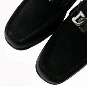 Salvatore Ferragamo ブティック BOUTIQUE パンプス ローファー レザー スエード スクエアトゥ チャンキーヒール ロゴ 6 23.5cm